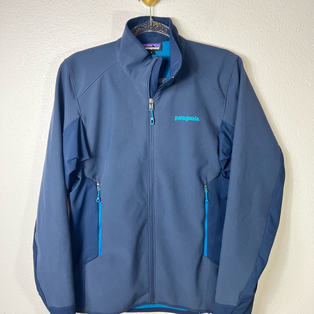 Patagonia UNISEX Adze Hybrid Polartec Cyan Blue Zip Jacket Size S